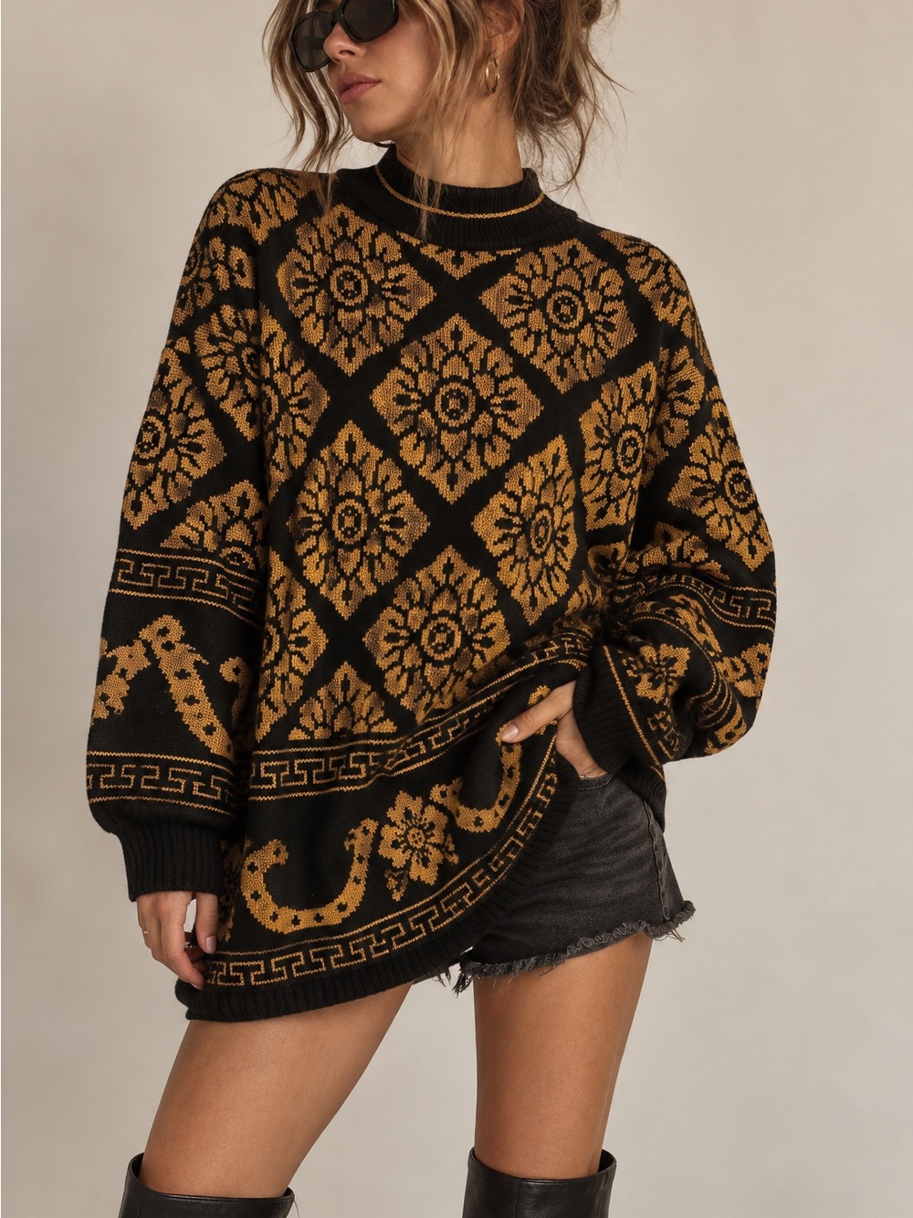 Dana Scott - Vintage Baroque Oversized Sweater